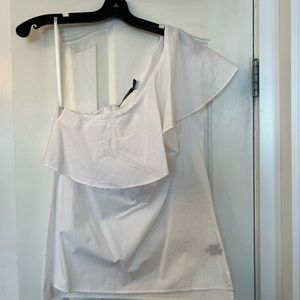 Ralph Lauren one shoulder ruffle top NWT